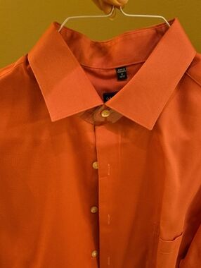 Geoffrey Beene Men's Salmon Dress Shirt XL EUC